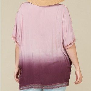 Swim - Plus Size Cover-Up Tunic Top Ombre Dip-Dye Purple Swim - Plus Size Cover-Up Tunic Top Ombre Dip-Dye Purple